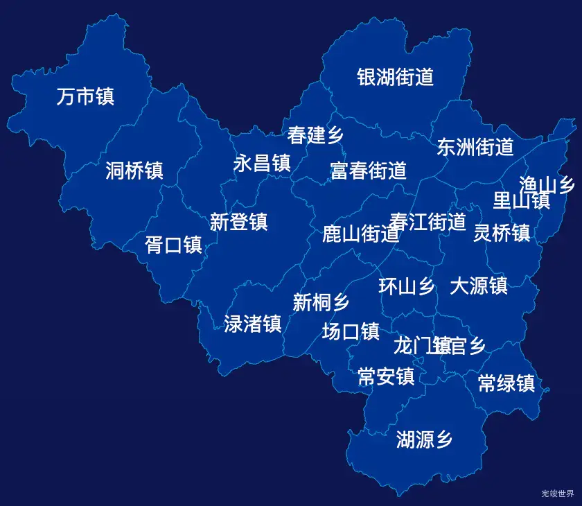 echarts杭州市富阳区geoJson地图点击地图插小旗